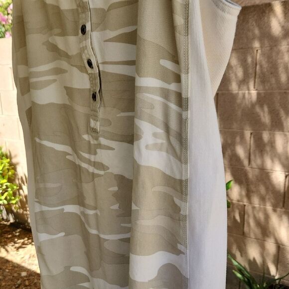 Splendid Size Large Cream Camoflauge Sleeveless Dress - Picture 4 of 5